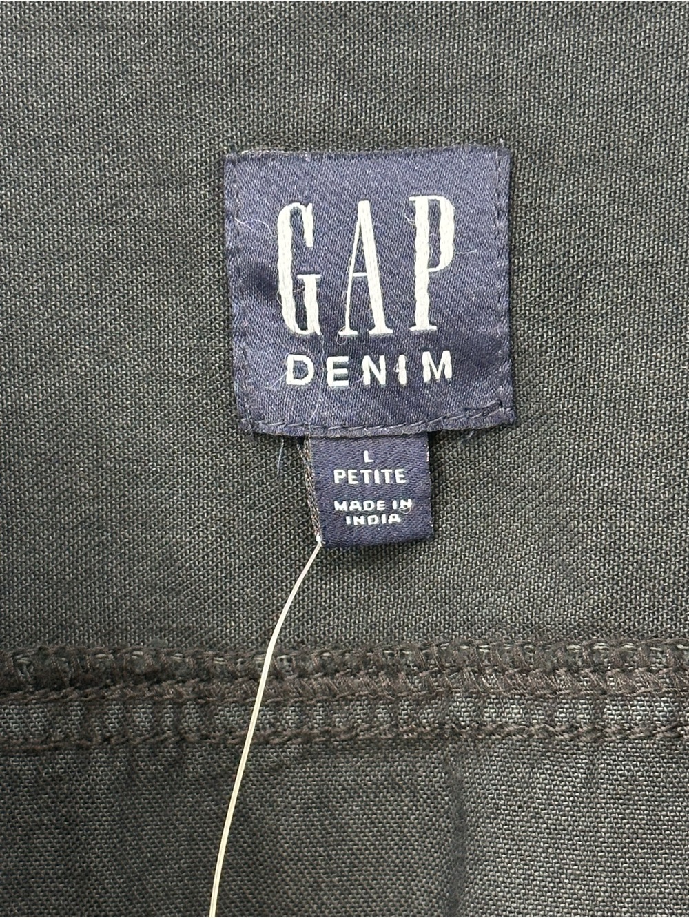 GAP DENIM Darkest Midnight Denim Belted Shirtdress Size PL - Picture 9 of 10